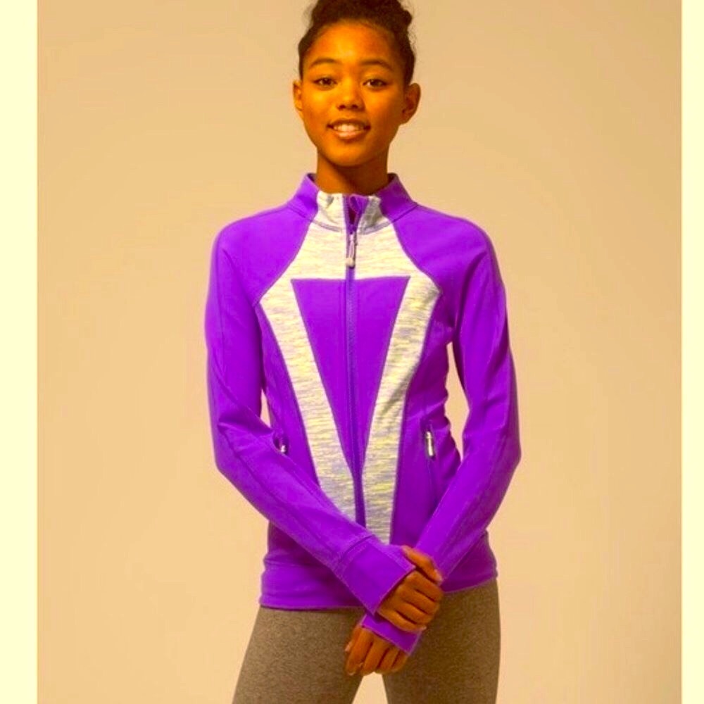 LULULEMON IVIVVA Perfect Your Practice Track Jacket Luon Fuchsia Girls 10